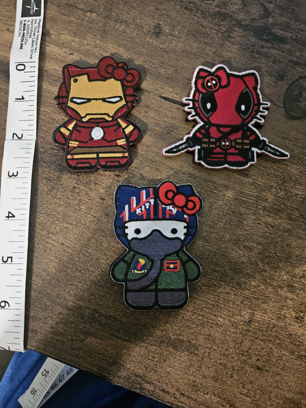 Embroidered Superhero Hello Kitty Patches